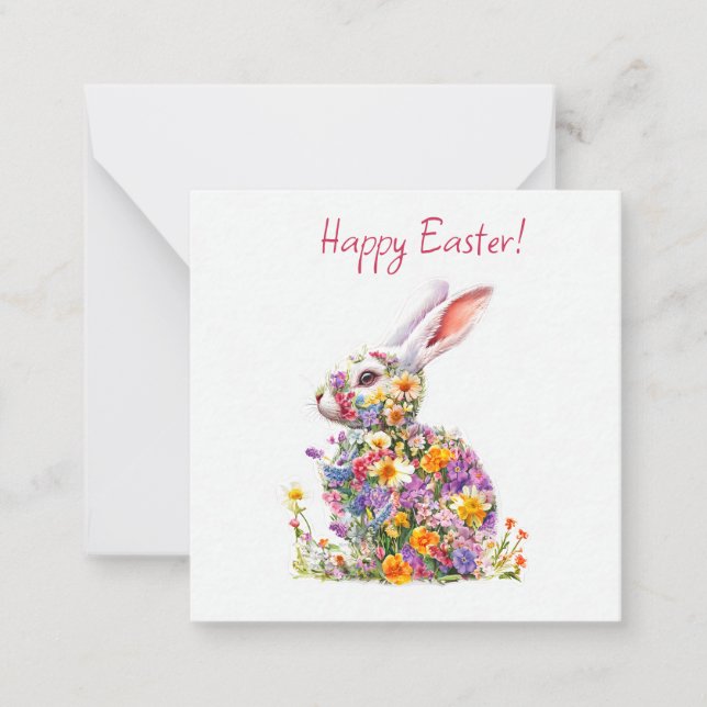 Happy Easter Flat Note Card (Front)