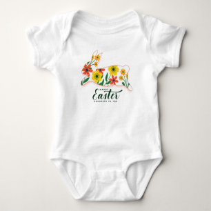 Happy Easter Floral Bunny Sublimation-66366 Baby Bodysuit