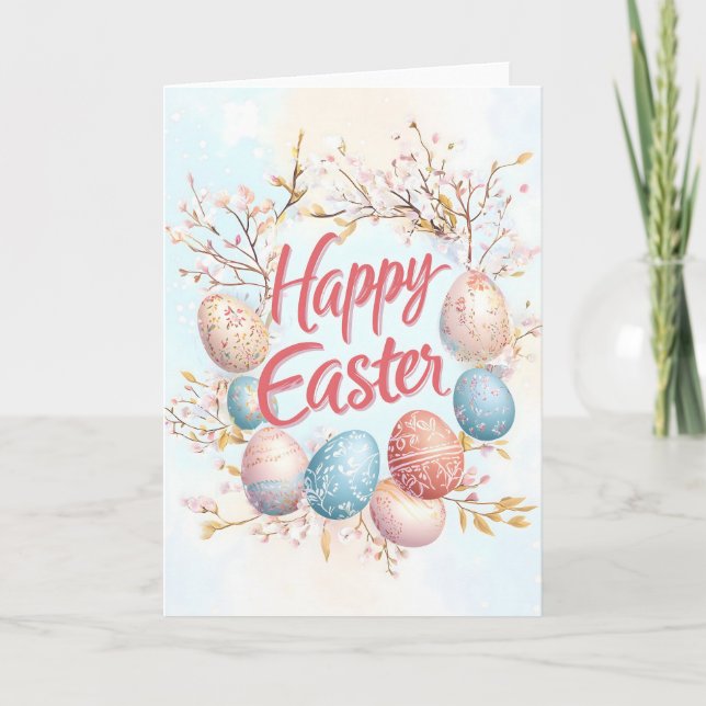 Happy Easter Floral Card (Front)