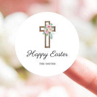 Happy Easter Floral Cross