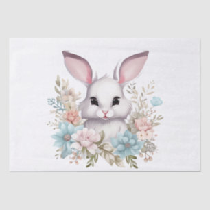 Happy Easter Floral Easter Bunny Rabbit Tissue Paper