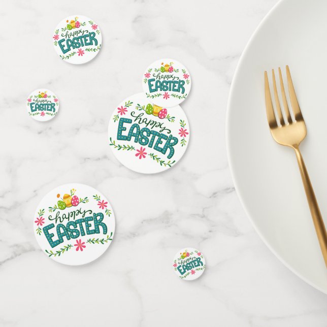 Happy Easter Floral Flowers Easter Eggs Confetti (Group)