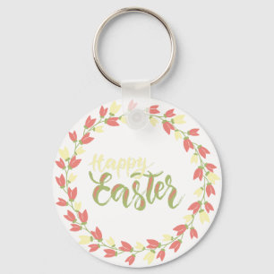 Happy Easter floral/flowers Key Ring