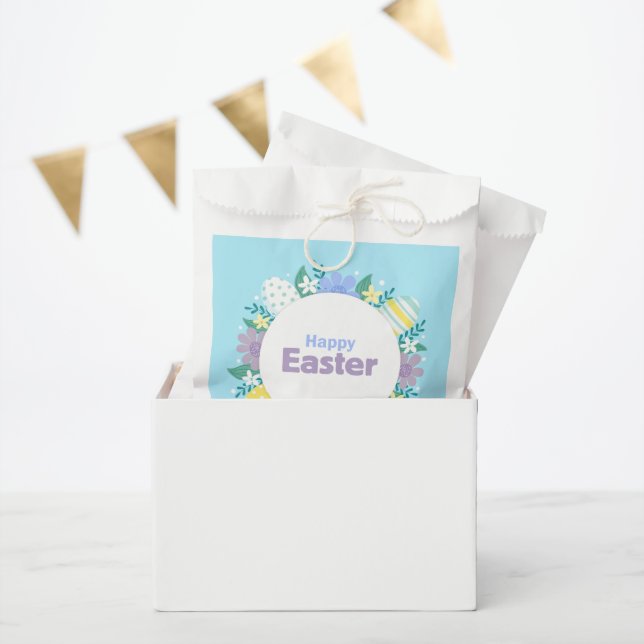 Happy Easter Flowers and Eggs  Favour Bags (Party)