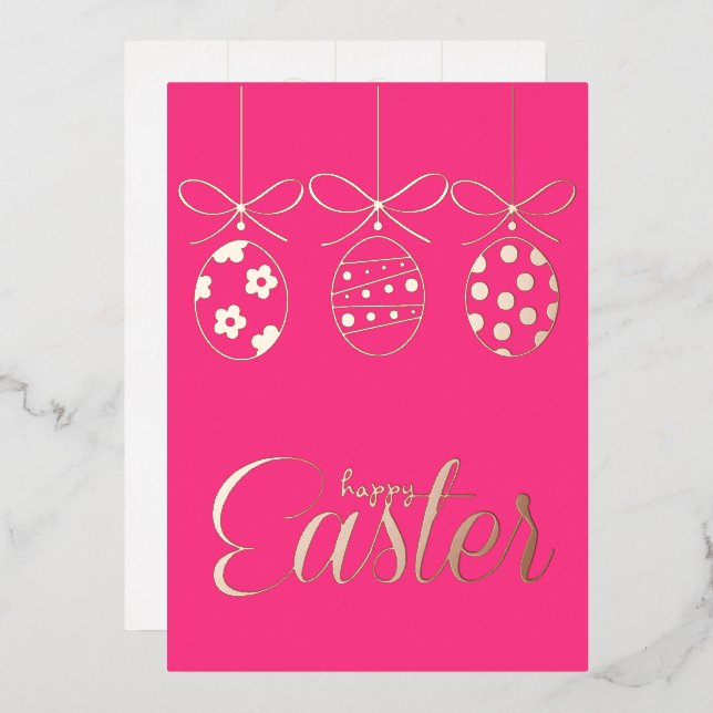 Happy Easter Foil Luxury Decoration Stylish (Front/Back)
