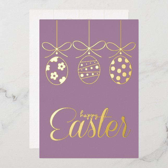 Happy Easter Foil Luxury Decoration Stylish (Front/Back)