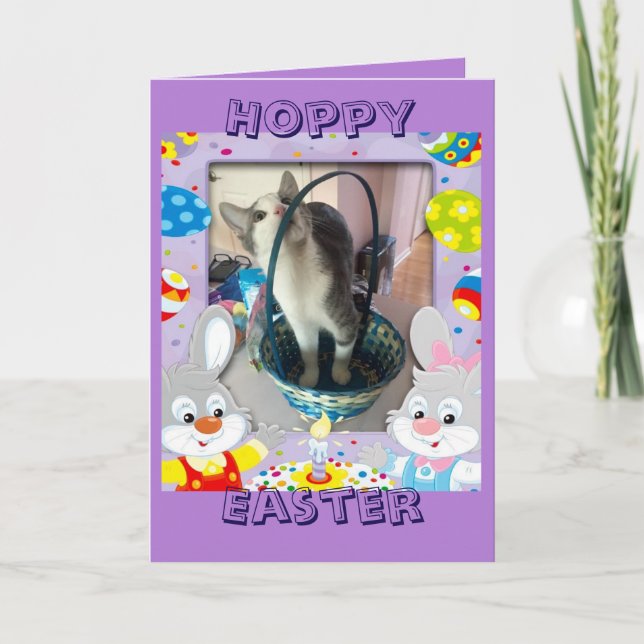 Happy Easter for a cat lover Holiday Card (Front)