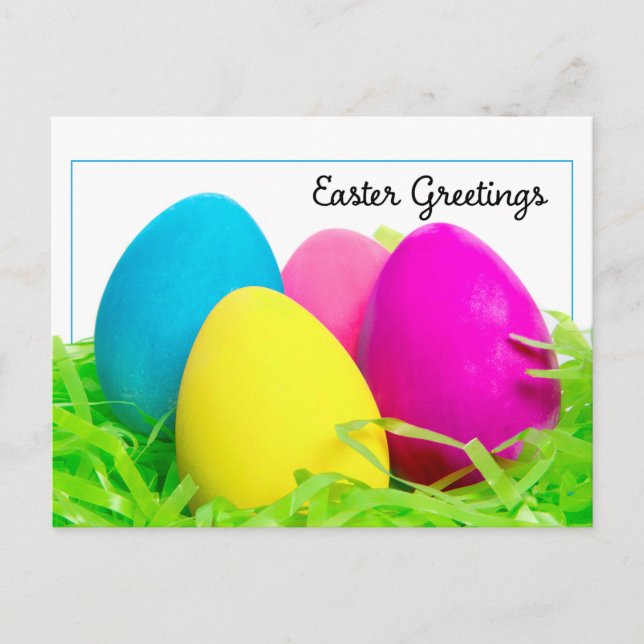 Happy Easter For Anyone Coloured Eggs Photograph   Holiday Postcard (Front)
