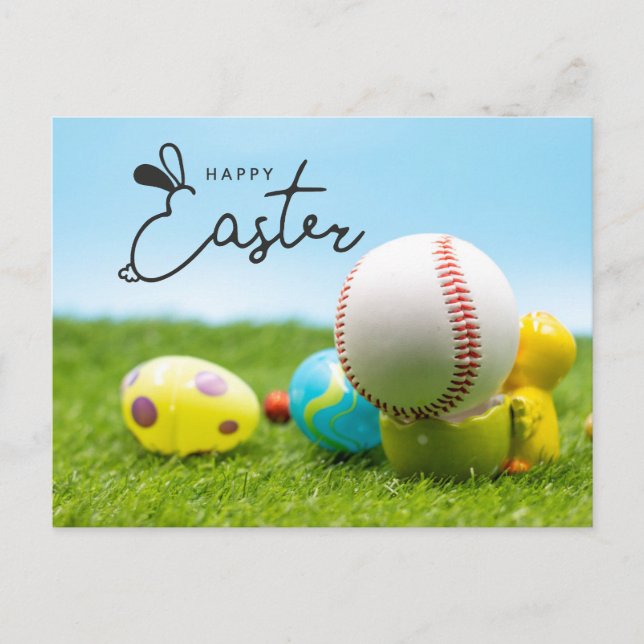 Happy Easter for Baseball Player Holiday Postcard (Front)