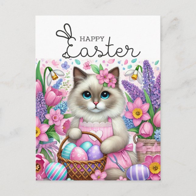 Happy Easter for Cat Lovers Postcard (Front)