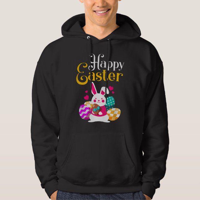 Happy Easter for Girls and Women  Easter Hoodie (Front)