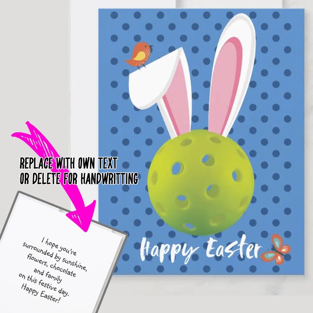 🐰Happy Easter for Pickleballer, cute blue (Creator Uploaded)