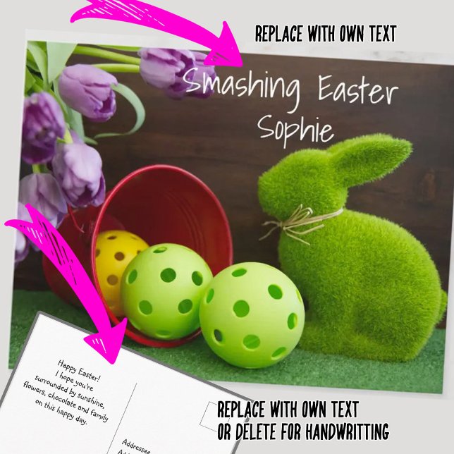 Happy Easter for Pickleballer, lovely Postcard (Creator Uploaded)