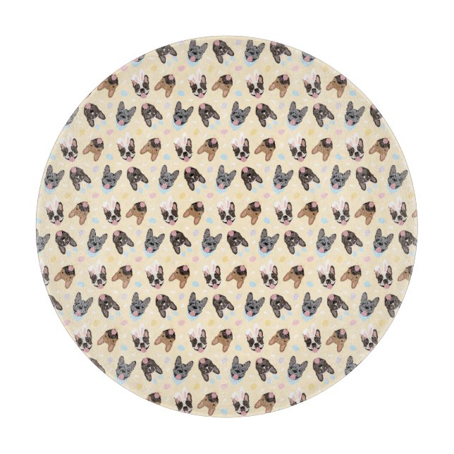 Happy Easter French Bulldogs Cutting Board (Front)