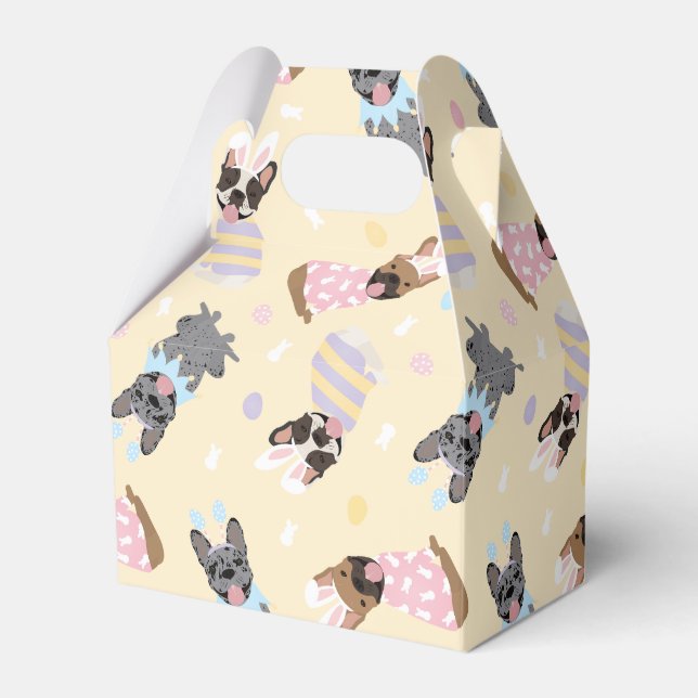 Happy Easter French Bulldogs Favour Box (Front Side)