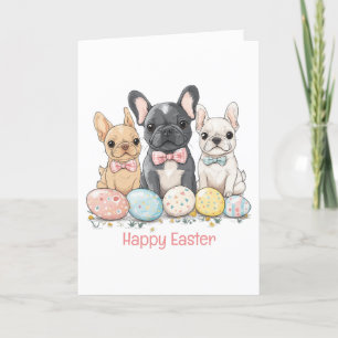 Happy Easter French Bulldogs Holiday Card