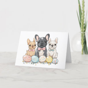 Happy Easter French Bulldogs Holiday Card