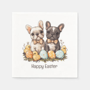 Happy Easter French Bulldogs Napkin