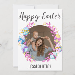  Happy Easter friend,easter bunny mum & baby photo Holiday Card