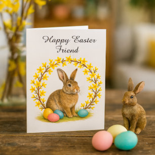 Happy Easter Friend Folded Greeting Card