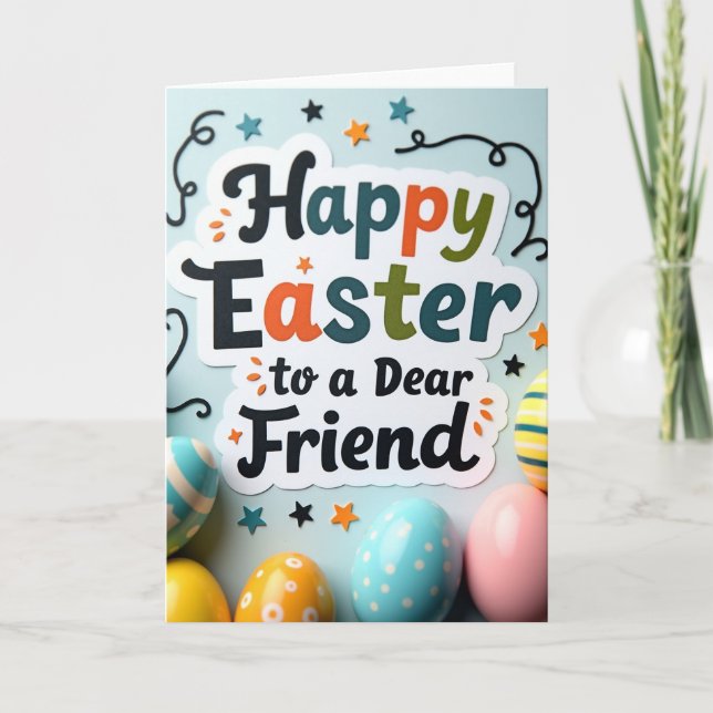 Happy Easter Friend Message Card (Front)