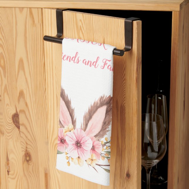 Happy Easter Friends and Family Bunny Ears  Kitche Tea Towel (Thirds Fold)