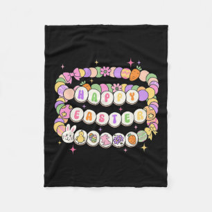 Happy Easter Friendship Bracelet Easter Bunny Egg Fleece Blanket