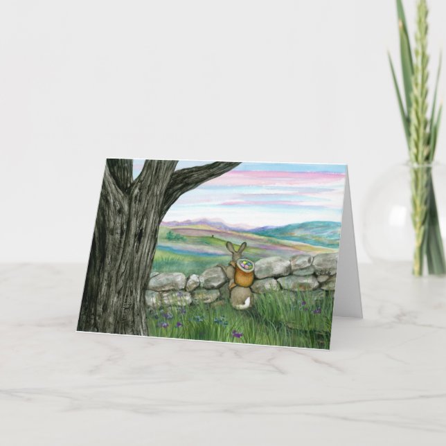 Happy Easter from across the Miles Rabbit Bihrle Holiday Card (Front)