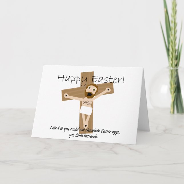 Happy Easter from Angry Jesus Holiday Card (Front)
