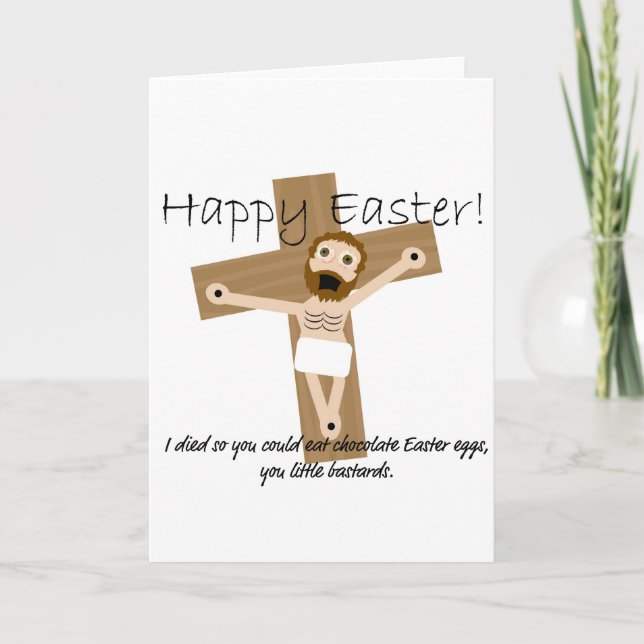 Happy Easter from Angry Jesus Holiday Card (Front)