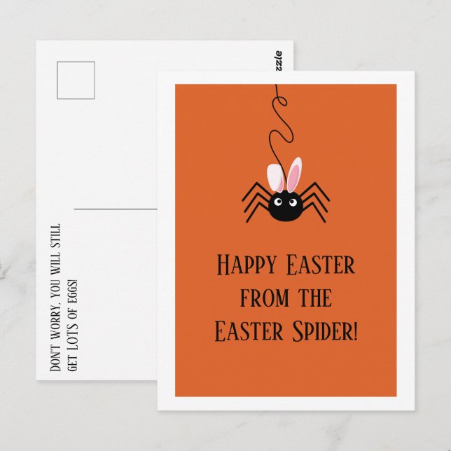 Happy Easter from Easter Spider funny Eggs Postcard (Front/Back)