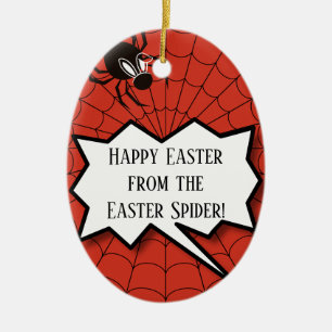 Happy Easter from Easter Spider lots of Eggs Ceramic Tree Decoration