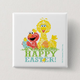 Happy Easter from Elmo & Big Bird 15 Cm Square Badge