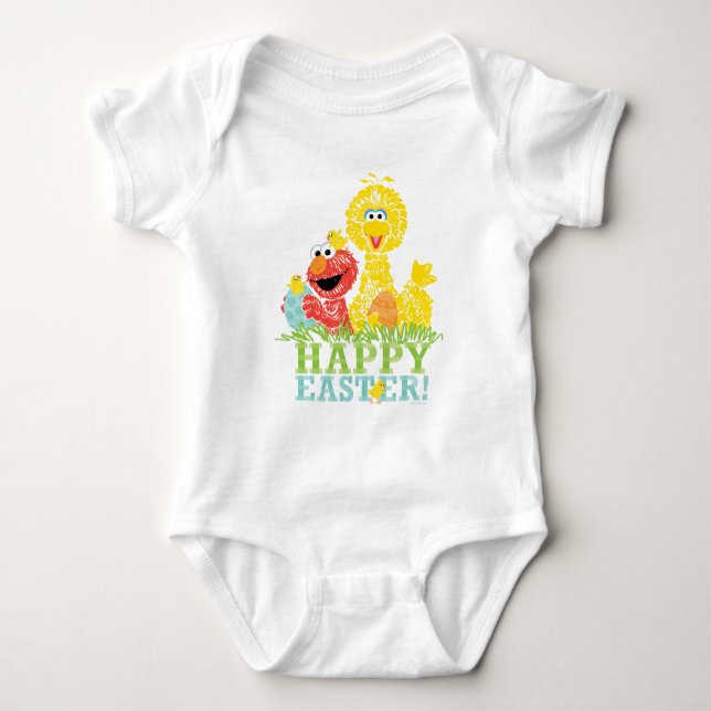 Happy Easter from Elmo & Big Bird Baby Bodysuit (Front)