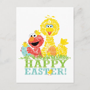 Happy Easter from Elmo & Big Bird Postcard