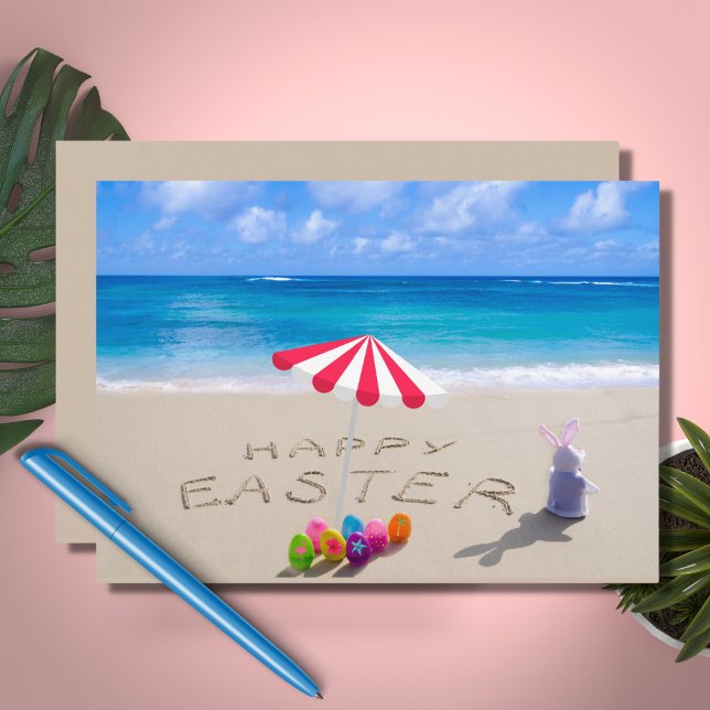 Happy Easter from Florida Tropical Beach Coastal  Holiday Card (Creator Uploaded)