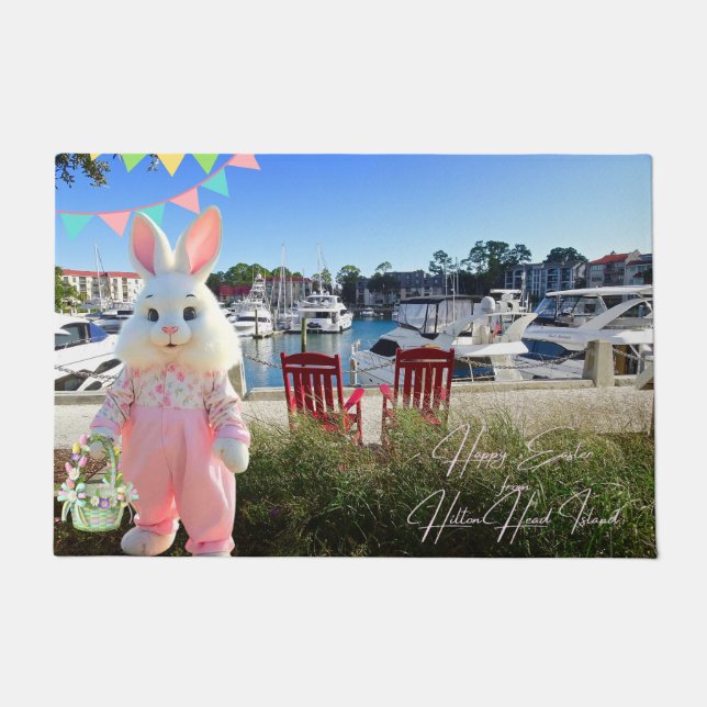 Happy Easter from Hilton Head Island Harbour Town Doormat (Front)