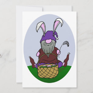 happy Easter from our Gnome to yours, oval Holiday Card