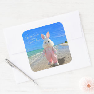 Happy Easter from Sanibel Island Florida Beach Square Sticker