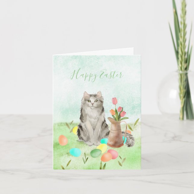 Happy Easter From The Cat Card (Front)