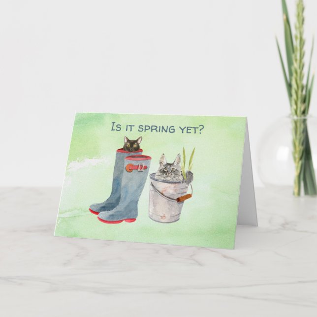 Happy Easter From the Cat Spring Greeting Card (Front)