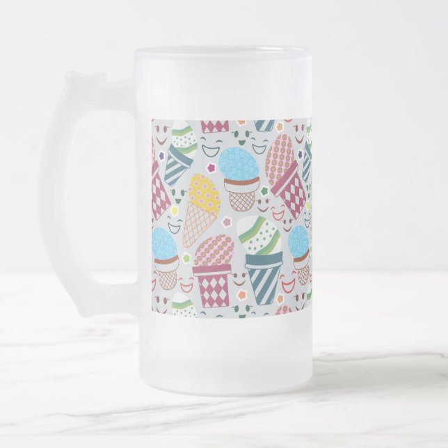 Happy Easter Frosted Glass Beer Mug (Left)
