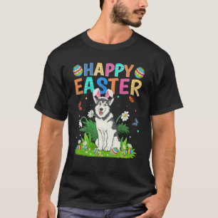 Happy Easter Funny Alaskan Malamute Dog Easter Sun T-Shirt