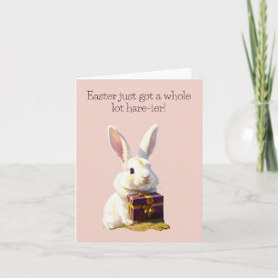 Happy Easter Funny Bunny Rabbit Cute Greeting Card