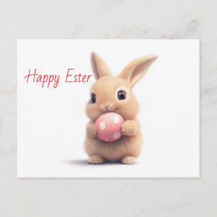 Happy Easter – Funny Bunny with Egg Delight Postcard