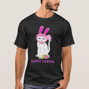 Happy Easter Funny Cat Bunny Cosplay Easter Day T-Shirt