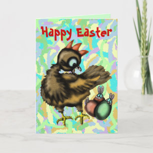 Happy Easter funny chick and bunnies card