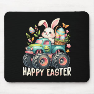 Happy Easter Funny Construction Trucks Kids Bunny  Mouse Mat