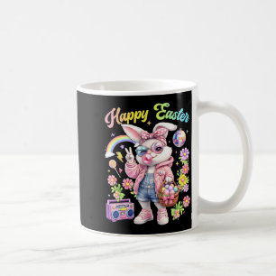 Happy easter funny cute bunny easter eggs girl coffee mug