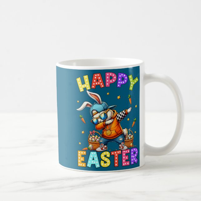 Happy Easter Funny Dabbing Bunny Dab Dance Rabbit  Coffee Mug (Right)